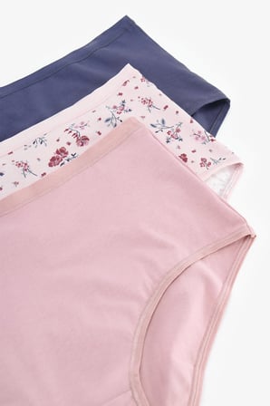 Renkli Nostalgia 3'lü Pamuklu Yüksek Bel Slip Külot