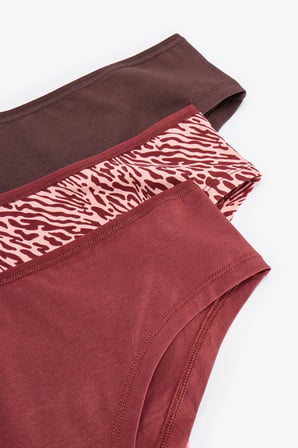 Peach Leo Zebra Desenli 3'lü Hipster Külot