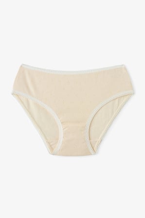 Kız Çocuk Ekru Ditsy Çiçekli 3'lü Slip Külot