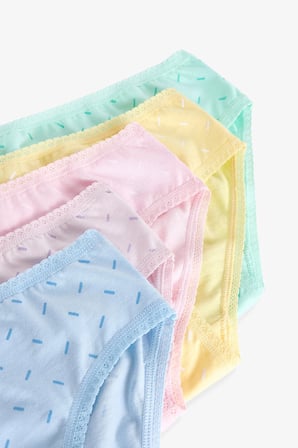 Renkli Kız Çocuk Macaron Pamuklu 5'li Slip Külot