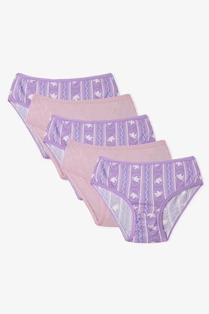 Kız Çocuk Pembe Sleepycorn Unicorn Desenli 5'li Slip Külot