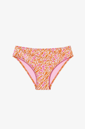 Kız Çocuk Pembe Safari Halter Leopar Desenli Bikini Takımı