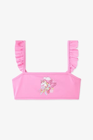 Kız Çocuk Açık Pembe Dream Unicorn Bandeau Bikini Takımı