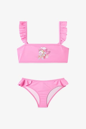 Kız Çocuk Açık Pembe Dream Unicorn Bandeau Bikini Takımı