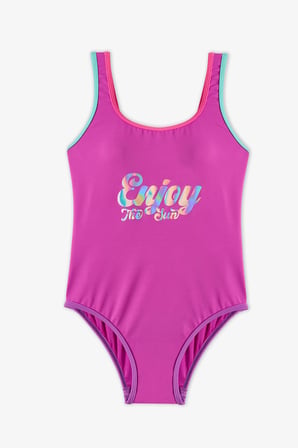 Kız Çocuk Pembe Carnaval Deniz Desenli Mayo