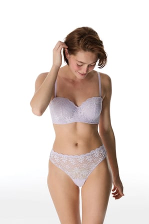 Lila Lotus Straplez Lace Dantel Balenli Sütyen