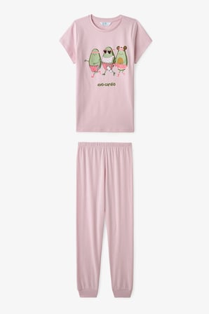 Kız Çocuk Sarı Avo-Cardio Kısa Kollu 2'li Pijama Takımı