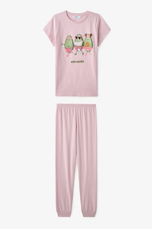 Kız Çocuk Sarı Avo-Cardio Kısa Kollu 2'li Pijama Takımı