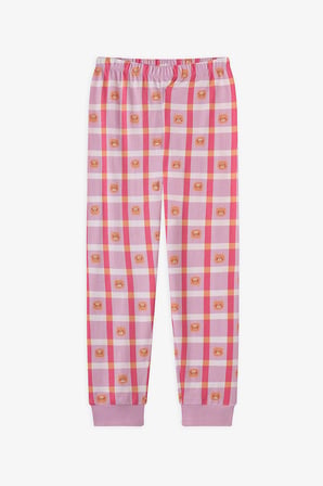 Pembe Kız Çocuk Caturday Night Uzun Kollu Pamuklu 2'li Pijama Takımı