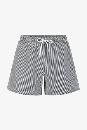 Erkek İndigo Navy Tissue Çizgili Şort