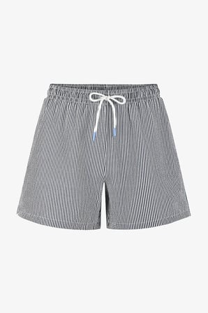 Erkek İndigo Navy Tissue Çizgili Şort