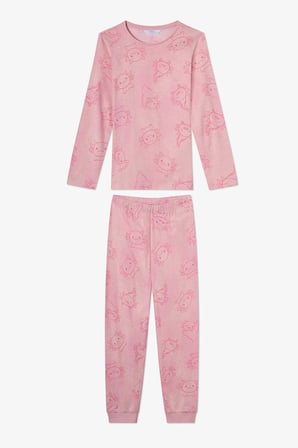 Pembe Kız Çocuk Flying Uzun Kollu Pamuklu 2'li Pijama Takımı