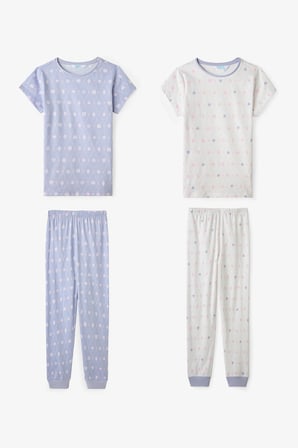 Koyu Lila Kız Çocuk Diamond Pamuklu 2'li Pijama Takımı