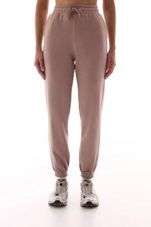 Bej Yüksek Bel Aktif Jogger Pantolon