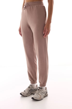 Bej Yüksek Bel Aktif Jogger Pantolon