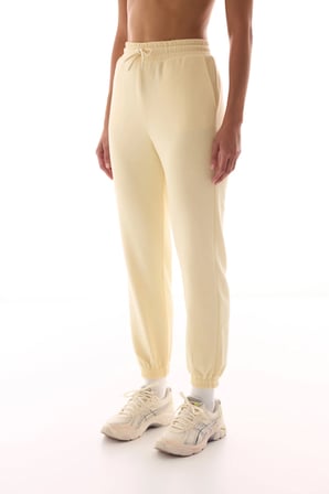 Ekru Yüksek Bel Aktif Jogger Pantolon