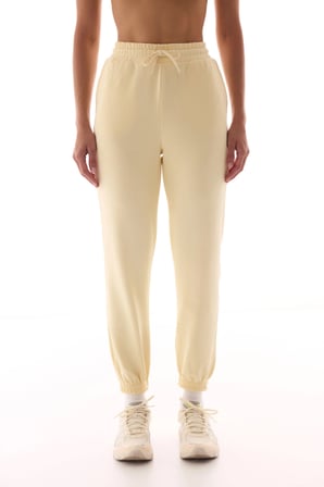 Ekru Yüksek Bel Aktif Jogger Pantolon