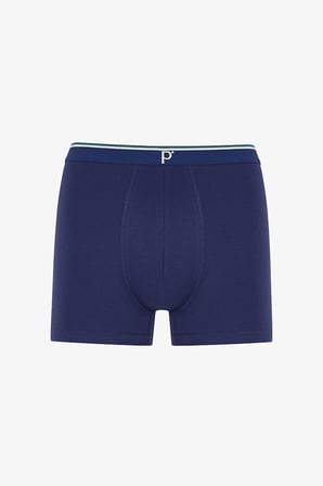Erkek Blue Check Geometrik Desenli 3'lü Boxer