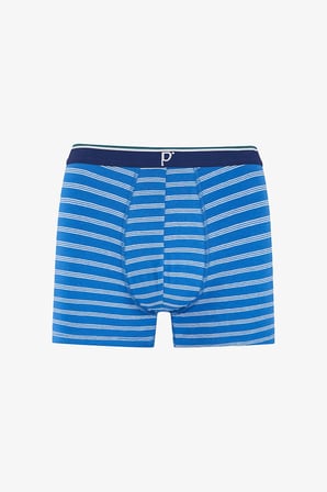 Erkek Blue Check Geometrik Desenli 3'lü Boxer