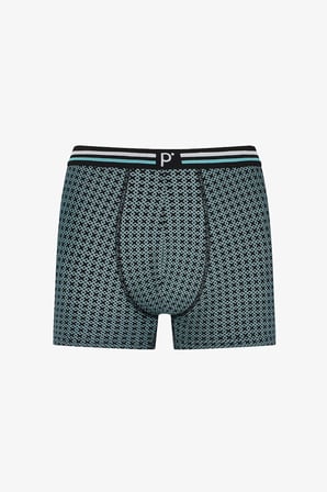 Erkek Yeşil Line Geometrik Desenli 3'lü Boxer