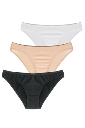 Ten Siyah Beyaz Fresh Slip Paket 3'lü Külot