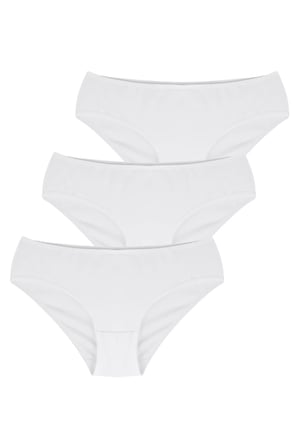 Beyaz Kapamalı Slip Paket 3'lü Külot