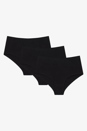 Siyah Pamuklu Yüksek Bel 3'lü Slip Külot