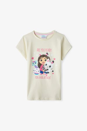 Ekru Kız Çocuk Gabby’s Dollhouse Pamuklu Pijama Takımı