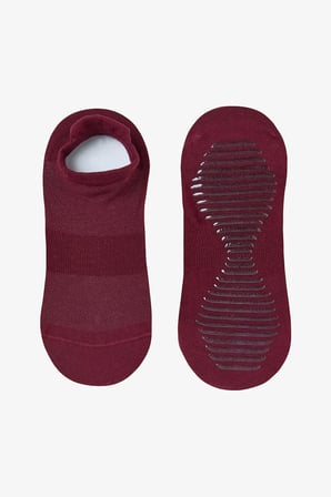 Bordo Non Grip Sport  2li Patik Çorap