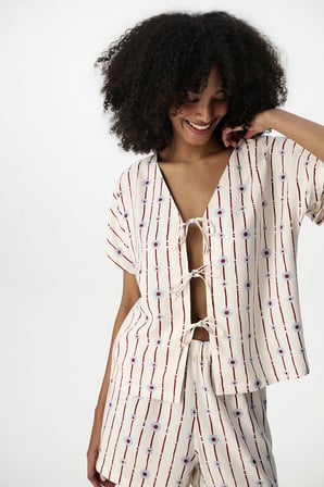 Renkli Floral Bliss Şortlu Pijama Takımı