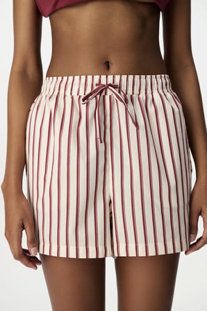 Bordo Sisterhood Pamuklu Şort Pijama Altı