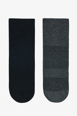Siyah Antrasit Non Grip Sport  2li Soket Çorap