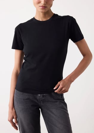 Siyah Basic Slim Fit Kısa Kollu Tişört