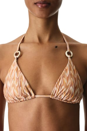 Kacie Üçgen Zigzag Desenli Bikini Üstü