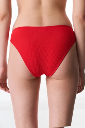 Kırmızı Astrid Dokulu Yüksek Bel Bikini Altı