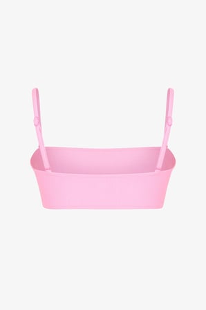 Açık Pembe Missa Straplez Dokulu Bikini Üstü