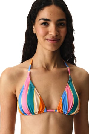 Katelyn Üçgen Çizgili Bikini Üstü