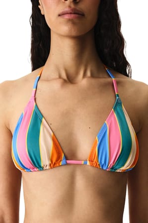 Katelyn Üçgen Çizgili Bikini Üstü
