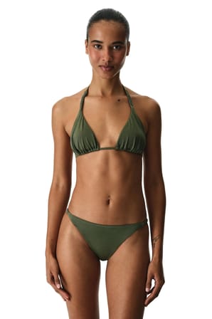 Zeytin Yesili Marcelina Üçgen Simli Bikini Üstü