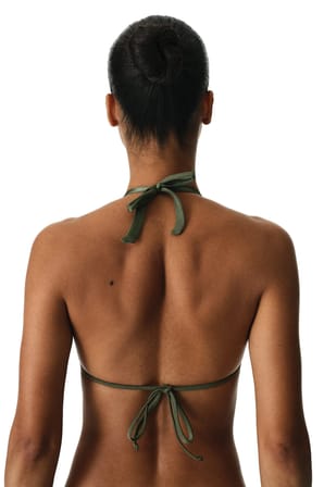 Zeytin Yesili Marcelina Üçgen Simli Bikini Üstü