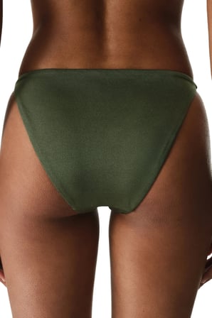 Zeytin Yesili Marcelina Side Simli Orta Bel Bikini Altı