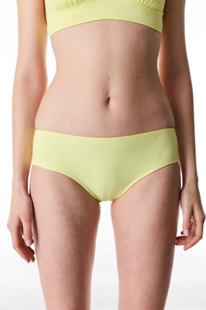 Sarı Arya Dokulu Orta Bel Bikini Altı