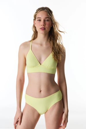 Sarı Arya Dokulu Orta Bel Bikini Altı