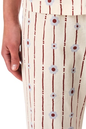 Renkli Floral Bliss Pamuklu Gömlek Pantolon Pijama Takımı