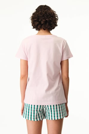 Renkli Olive You Pamuklu Şort Pijama Takımı