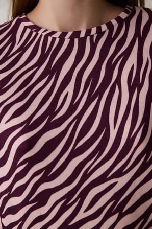 Çok Renkli Zebra Printed Termal Etkili Pantolon Pijama Takımı