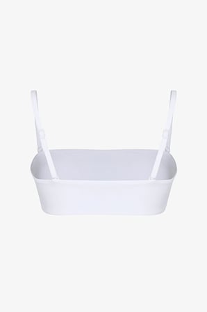 Beyaz Ava Straplez Bikini Üstü