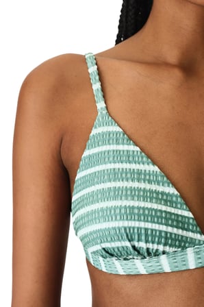 Maela Üçgen Fit Çizgili Dokulu Bikini Üstü