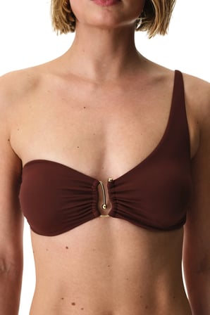 Kahverengi Jasmine Tek Omuz Bikini Üstü