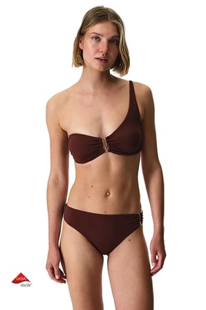 Kahverengi Jasmine Tek Omuz Bikini Üstü